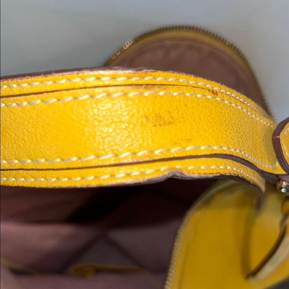 Dooney & Bourke Yellow Leather Tote Bag - Picture 10 of 13